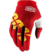 100% iTrack Fire Red/Yellow Gloves