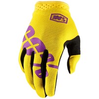 100% iTrack Neon Yellow/Purple Gloves