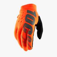 100% Brisker Fluro Orange/Black Gloves