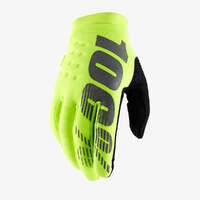 100% Brisker Fluro Yellow/Black Gloves