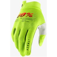 100% iTrack Fluro Yellow Gloves