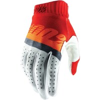 100% Ridefit Red/Fluro Orange/Blue Gloves