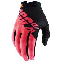 100% iTrack Black/Fluro Red Gloves