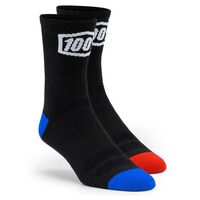 100% Terrain Black Socks Size:LG/XL