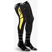 100% Rev Performance Moto Black/Yellow Knee Brace Socks