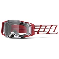 100% Armega Goggles Oversized Deep Red w/Clear Lens