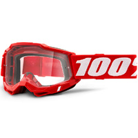 100% Accuri2 Goggles Red w/Clear Lens