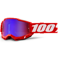 100% Accuri2 Goggles Red w/Mirror Red/Blue Lens