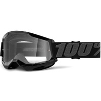 100% Strata2 Goggles Black w/Clear Lens
