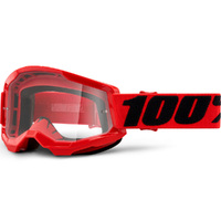 100% Strata2 Goggles Red w/Clear Lens