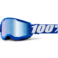 100% Strata2 Goggles Blue w/Mirror Blue Lens