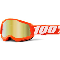100% Strata2 Goggles Orange w/Mirror Gold Lens
