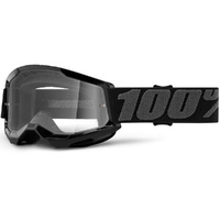 100% Strata2 Youth Goggles Black w/Clear Lens
