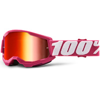 100% Strata2 Youth Goggles Fletcher w/Mirror Red Lens