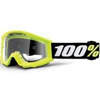 100% Strata Mini Goggles Yellow w/Clear Lens