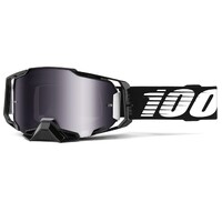 100% Armega Goggles Black w/Silver Flash Mirror Lens