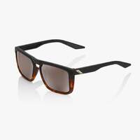 100% Renshaw Sunglasses Soft Tact Black/Havana Fade w/HiPER Silver Mirror Lens