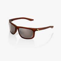 100% Hakan Sunglasses Rootbeer w/HiPER Silver Mirror Lens