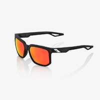 100% Centric Sunglasses Soft Tach Crystal Black w/HiPER Red Multilayer Mirror Lens