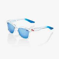 100% Hudson Sunglasses Jorge Martin SE Polished Clear w/HiPER Blue Multilayer Mirror Lens