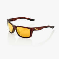 100% Daze Sunglasses Soft Tact Rootbeer w/Flash Gold Lens