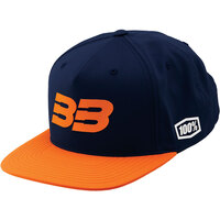 100% BB33 Snapback Hat Navy/Orange