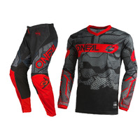 Oneal 2022 Element Camo V.22 Black/Red Youth Gear Set