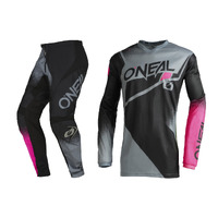 Oneal 2022 Element Racewear V.22 Black/Grey/Pink Youth Gear Set