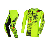 Oneal 2023 Element Attack V.23 Neon Yellow/Black Youth Gear Set
