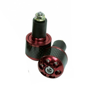 Oxford Bar Ends Car Bends Deluxe Red/Carbon for 22mm Handlebars