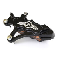 Performance Machine P00512917BM Left Hand Front 6 Piston Caliper Black Contrast Cut for Softail 00-17/Dyna 00-05/Touring/Sportster 00-07 w/13" Disc Ro