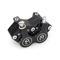 Performance Machine P00522200BM Right Hand Front 4 Piston Caliper Black Contrast Cut for FXSTS Springer Softail