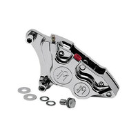 Performance Machine P00532915CH Left Hand Front 4 Piston Caliper Chrome for many Big Twin/Sportster 84-99 w/11.5" Disc Rotor