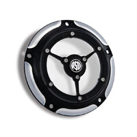 Roland Sands Designs P01772007BM Clarity Derby Cover Black Contrast Cut for Softail 00-18/Dyna 99-17/Touring 99-15