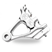 Performance Machine P127400761CH Right Rear Integrated 4 Piston Caliper Mounting Bracket Chrome for Softail 87-99 w/1" Rear Axle