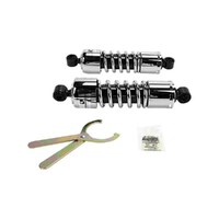 Progressive Suspension PS-412-4037C 412 Series 11" Standard Spring Rate Rear Shock Absorbers Chrome for Dyna 91-17/FLD 12-Up