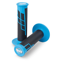 ProTaper PT021656 Clamp-On 1/2 Waffle Grips Neon Blue/Black