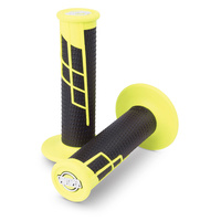 ProTaper PT021657 Clamp-On 1/2 Waffle Grips Neon Yellow/Black