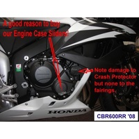 R&G Racing Right Side Engine Case Slider Black for Honda CBR600RR 07-08