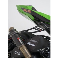 R&G Racing Exhaust Hanger w/Footrest Blanking Plate (Kit) Black for Kawasaki ZX6R 09-20