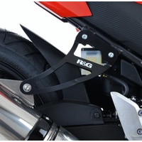 R&G Racing Exhaust Hanger w/Footrest Blanking Plate (Kit) Black for Honda CBR300R 14-20