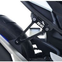 R&G Racing Exhaust Hanger w/Footrest Blanking Plate (Kit) Black for Honda CB500F 19-20/CBR500R 16-20