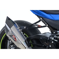 R&G Racing Exhaust Hanger w/Footrest Blanking Plate (Kit) Black for Suzuki GSX-R1000/GSX-R1000R 17-20