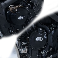 R&G Racing Engine Case Cover Kit (2 Piece) Black for Honda CB650F 14-18/CB650R Neo Sports Cafe 19-20/CBR650F 14-18/CBR650R 19-20