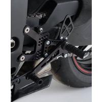 R&G Racing Adjustable Rearsets Black for Kawasaki ZX6-R 05-17 (Race Shift Pattern ONLY)