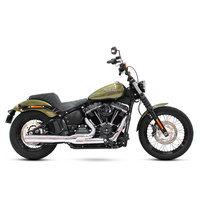 Rinehart Racing RIN-200-0202C 2-1 Exhaust System Chrome w/Chrome End Cap for Deluxe/Softail Slim/Street Bob/Low Rider/Fat Bob 18-Up/Standard 20-Up