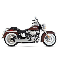 Rinehart Racing RIN-300-0100 2-2 Exhaust System Chrome w/Black End Caps for Softail 86-17