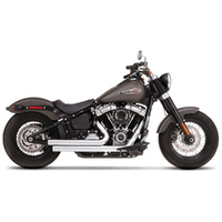 Rinehart Racing RIN-300-1100C 2-into-2 Staggered Exhaust System Chrome w/Chrome End Caps for Softail 18-Up