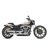 Rinehart Racing RIN-500-1200 3-1/2" Slip-On Mufflers Chrome w/Contrast Cut Black End Caps for Softail 18-Up/Standard 20-Up (Excludes Fat Bob 18-Up)