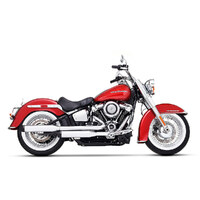 Rinehart Racing RIN-500-1210 3.5" Slip-On Mufflers Chrome w/Black End Caps for Softail Deluxe/Heritage Softail Classic 18-Up